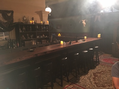 This is our bar standing set shown, here as a western saloon can also be dressed as a seaside bar, café  and modern dive bar.	